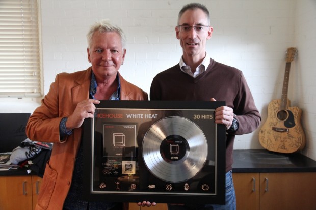 Iva Davies with George Ash, President, Universal Music Asia Pacific