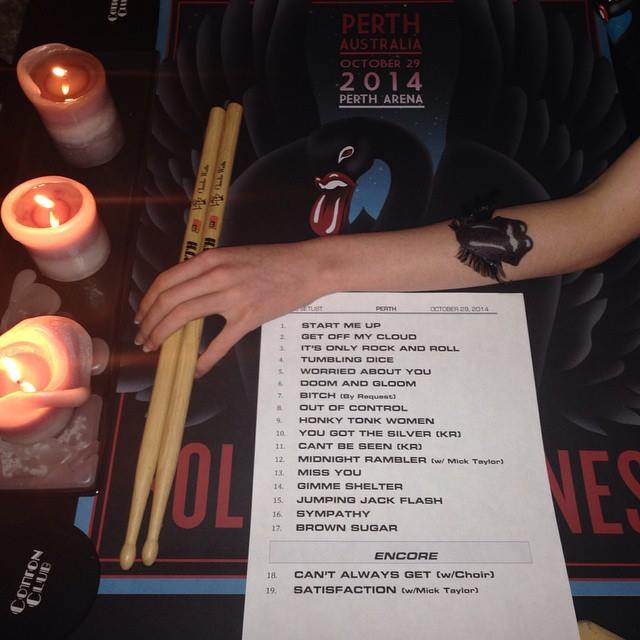 Rolling Stones Perth setlist - from official Facebook page
