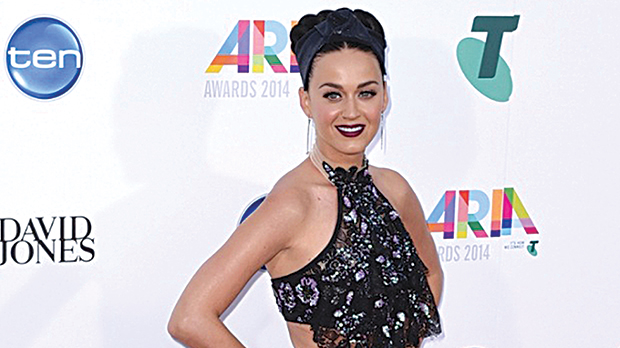 Katy Perry rocks the ARIAS red carper in her Jamie Lee Major-designed outfit - Photograph: Dan Himbrechts/AAP