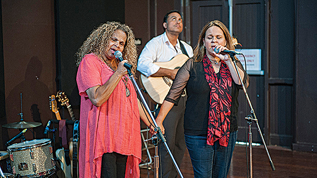 Josephine Colbung performing with Gina Williams, Healing Songs Singers